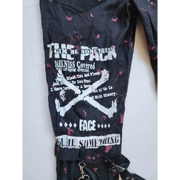 Goth Lolita & Punk Pants Womens Large NWT‎ Y2K Inspired Harajuku Belts Bondage - Picture 12 of 13